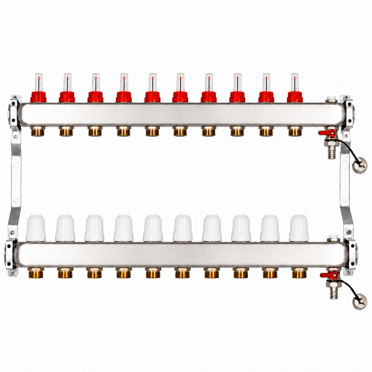 distribuitor inox 10 circuite cu debitmetre
