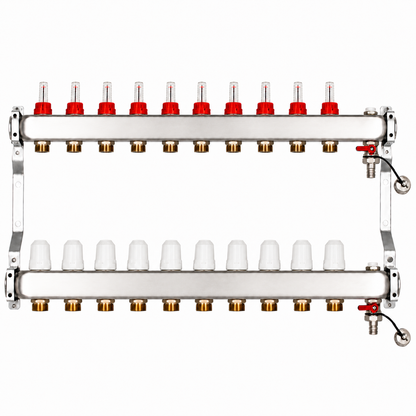 distribuitor inox 10 circuite cu debitmetre