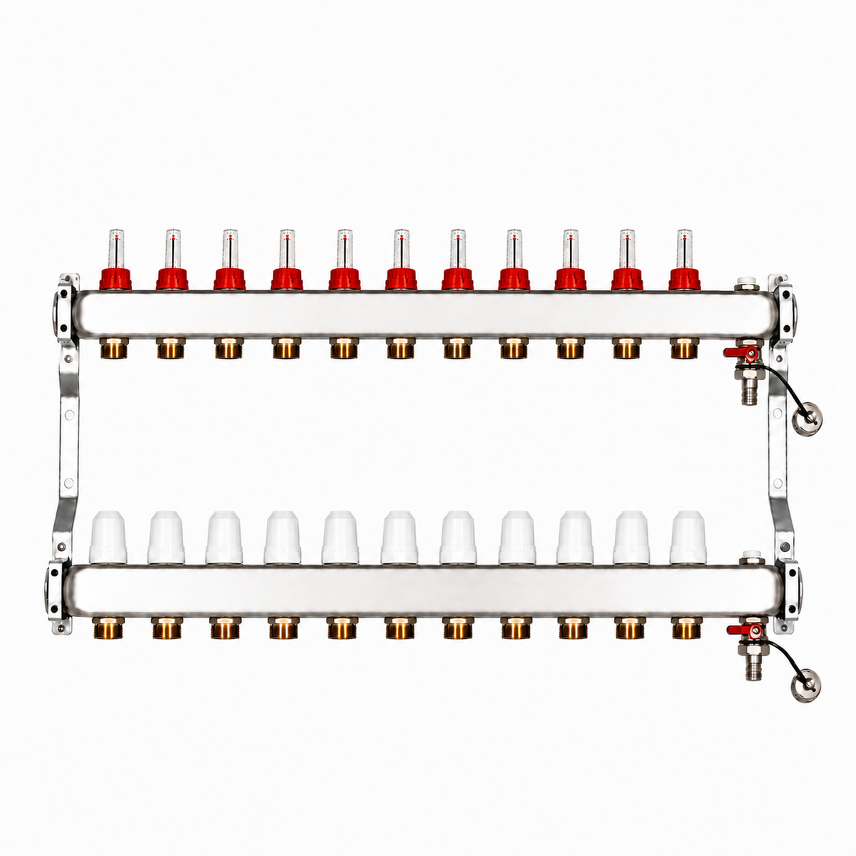 distribuitor inox 11 circuite cu debitmetre