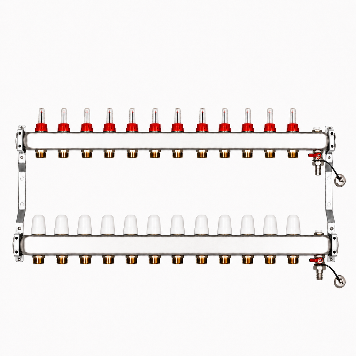 Distribuitor INOX cu debitmetre 12 circuite
