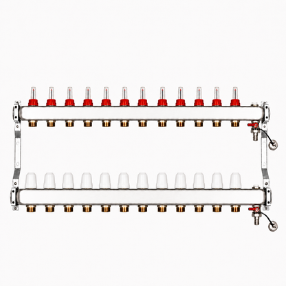 Distribuitor INOX cu debitmetre 12 circuite