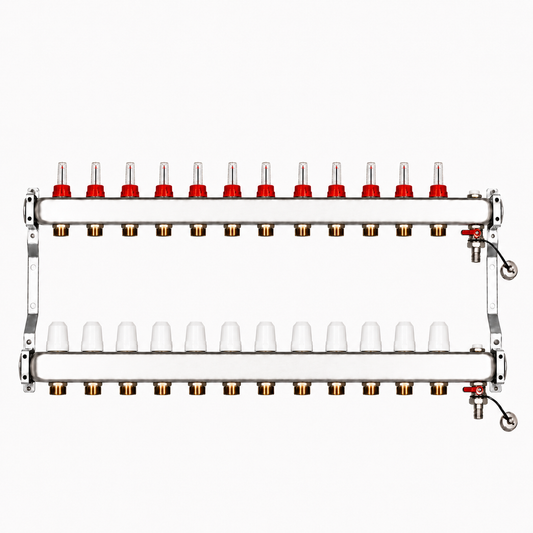 Distribuitor INOX cu debitmetre 12 circuite
