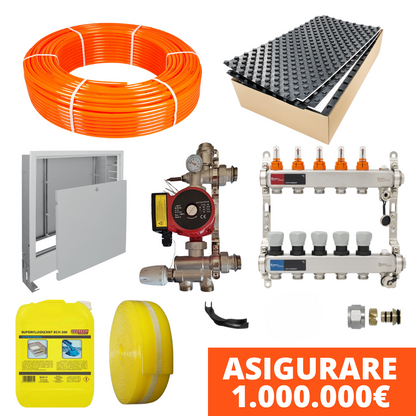 Pachet complet incalzire in pardoseala cu teava PE-Xa MODUS si placa cu nuturi