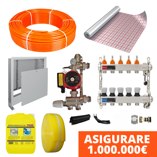 Pachet complet incalzire in pardoseala cu teava PE-Xa MODUS si folie tacker