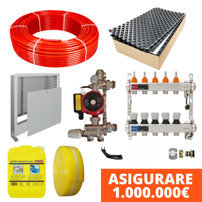 Pachet complet incalzire in pardoseala cu teava PE-RT MODUS si placa cu nuturi