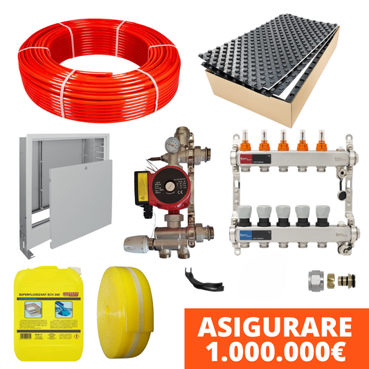 Pachet complet incalzire in pardoseala cu teava PE-RT MODUS si placa cu nuturi