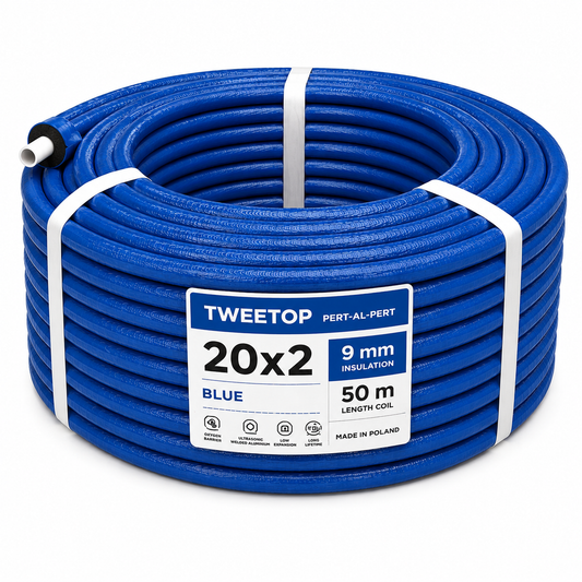 Teava multistrat 20x2 mm cu izolatie 9 mm albastra - colac 50 m - Tweetop Poland