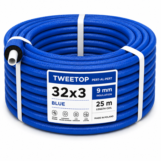 Teava multistrat 32x3 mm cu izolatie 9 mm albastra - colac 25 m - Tweetop Poland