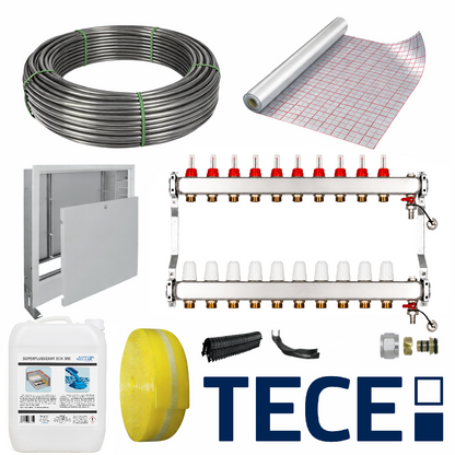Pachet complet incalzire in pardoseala cu teava PE-RT TECEfloor Soft 5S si folie tacker