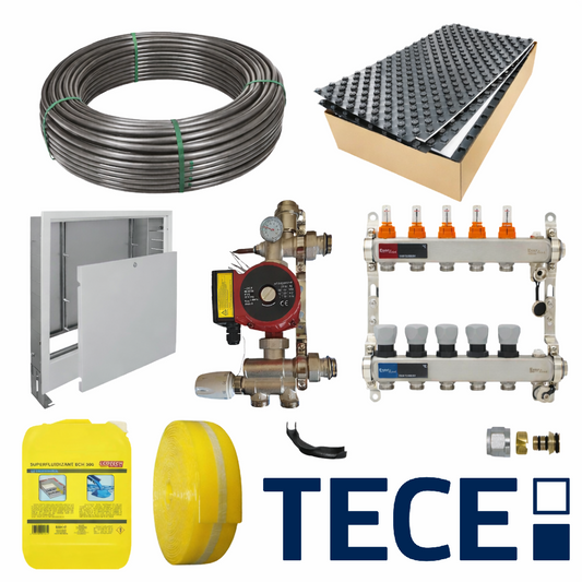 Pachet complet incalzire in pardoseala cu teava PE-RT TECEfloor Soft 5S si placa cu nuturi