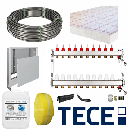 Pachet complet incalzire in pardoseala cu teava PE-RT TECEfloor Soft 5S si placa tacker