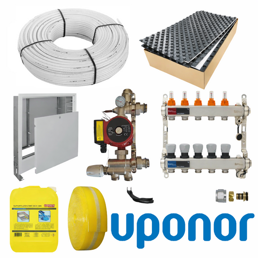 Pachet complet incalzire in pardoseala cu teava UPONOR si placa cu nuturi
