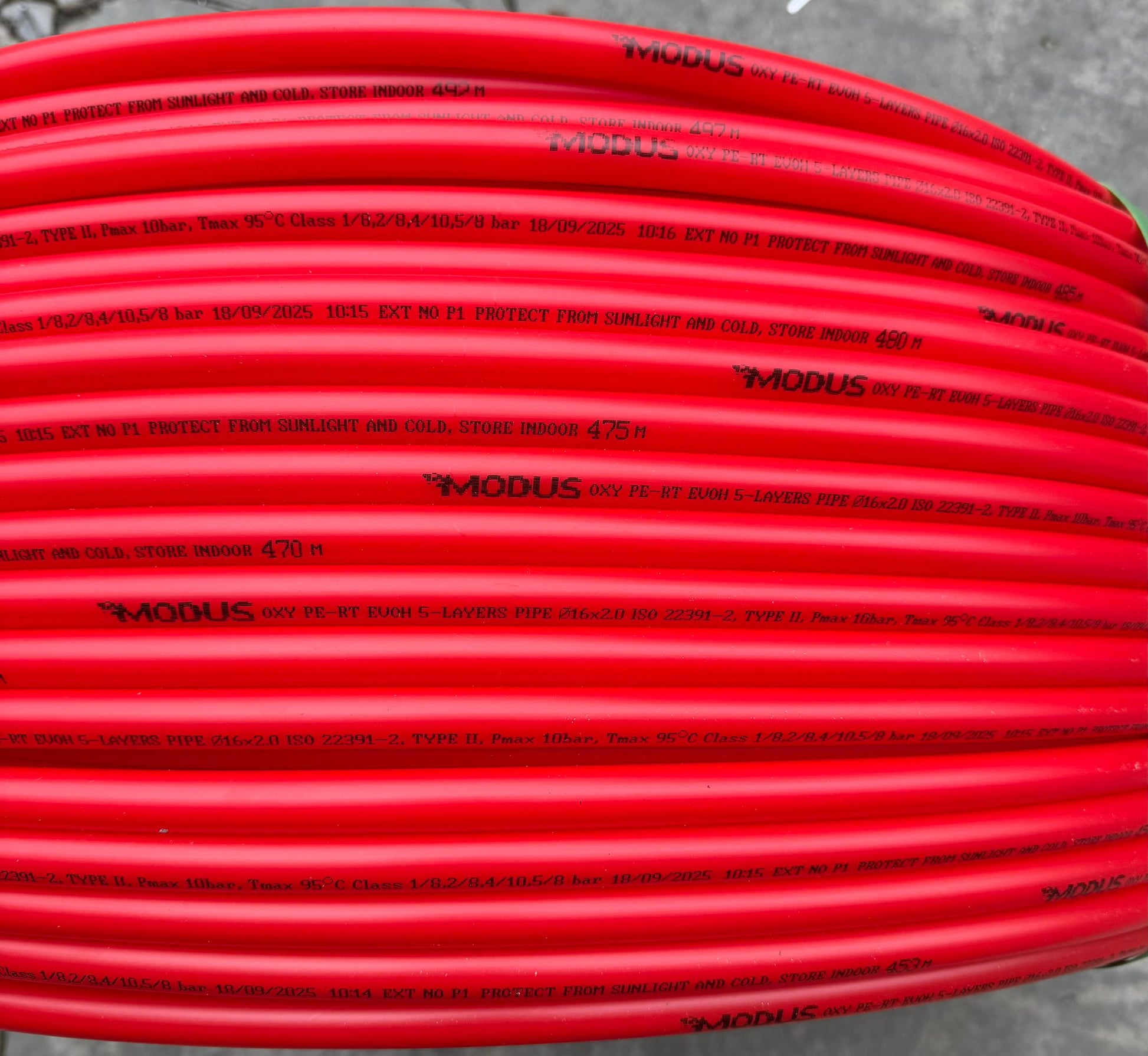 Teava PE-RT MODUS profesionala, structura 5 straturi cu bariera de oxigen EVOH, utilizata la incalzire prin pardoseala