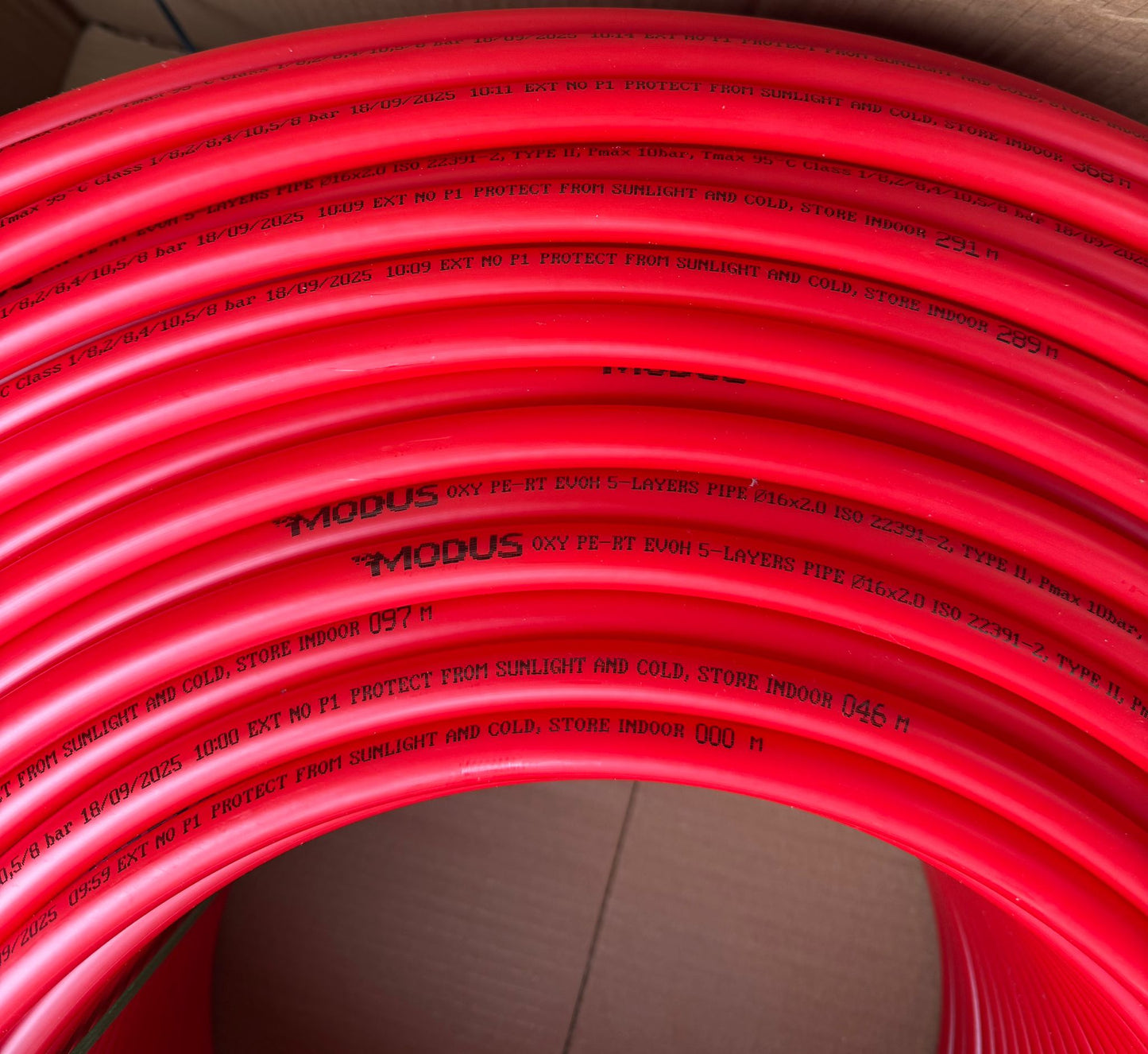 Teava PE-RT MODUS profesionala, structura 5 straturi cu bariera de oxigen EVOH, utilizata la incalzire prin pardoseala