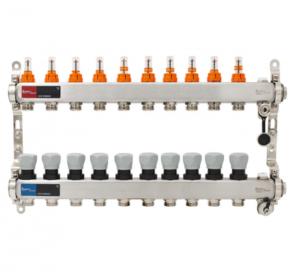 distribuitor inox 10 circuite cu debitmetre