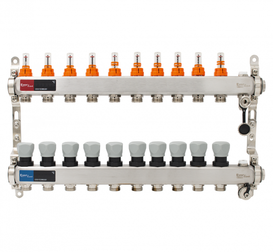 distribuitor inox 10 circuite cu debitmetre
