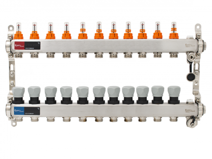 distribuitor inox 11 circuite cu debitmetre