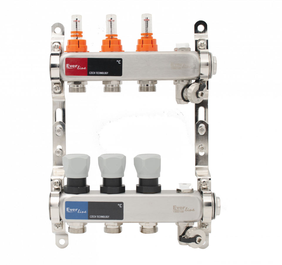 distribuitor inox 3 circuite cu debitmetre