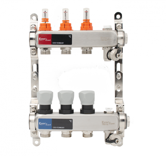 distribuitor inox 3 circuite cu debitmetre