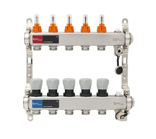 distribuitor inox 5 circuite cu debitmetre