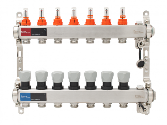 distribuitor inox 7 circuite cu debitmetre