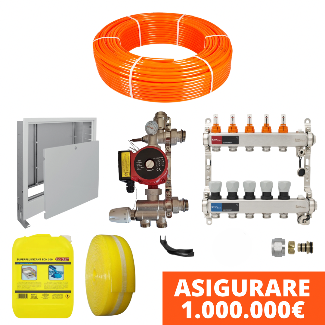 Pachet fara placa incalzire in pardoseala cu teava PE-Xa MODUS 
