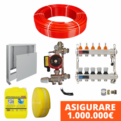 Pachet fara placa incalzire in pardoseala cu teava PE-RT MODUS 