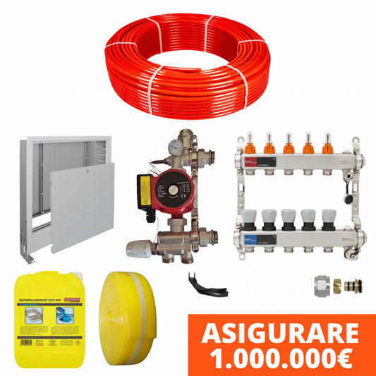 Pachet fara placa incalzire in pardoseala cu teava PE-RT MODUS 